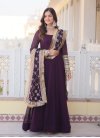 Faux Georgette Sequins Work Readymade Floor Length Gown - 3