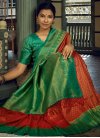 Peach and Teal Woven Work Designer Traditional Saree - 1