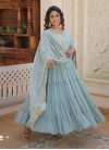 Faux Georgette Embroidered Work Readymade Floor Length Gown - 2