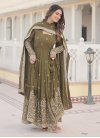 Faux Georgette Embroidered Work Readymade Floor Length Gown - 4