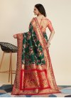 Green and Red Designer Contemporary Style Saree For Festival - 2