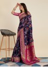 Magenta and Purple Banarasi Silk Traditional Designer Saree - 3