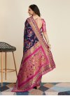 Magenta and Purple Banarasi Silk Traditional Designer Saree - 2