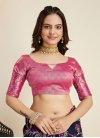 Magenta and Purple Banarasi Silk Traditional Designer Saree - 1