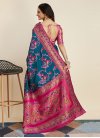 Banarasi Silk Rose Pink and Teal Designer Contemporary Style Saree - 2