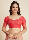 Peach and Red Contemporary Style Saree - 1