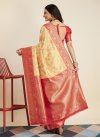 Woven Work Gold and Red Designer Contemporary Style Saree - 2