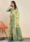 Art Silk Green and Mint Green Woven Work Designer Contemporary Style Saree - 2
