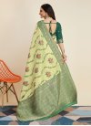 Art Silk Green and Mint Green Woven Work Designer Contemporary Style Saree - 4