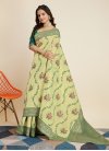 Art Silk Green and Mint Green Woven Work Designer Contemporary Style Saree - 1