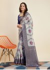 Art Silk Navy Blue and Silver Color Woven Work Traditional Designer Saree - 2