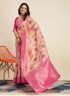 Peach and Rose Pink Traditional Designer Saree - 3