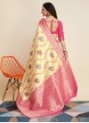 Woven Work Gold and Rose Pink Designer Contemporary Saree - 4