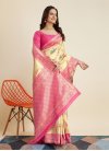 Woven Work Gold and Rose Pink Designer Contemporary Saree - 2