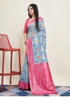 Light Blue and Rose Pink Art Silk Trendy Classic Saree For Ceremonial - 3