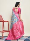 Light Blue and Rose Pink Art Silk Trendy Classic Saree For Ceremonial - 4