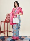 Light Blue and Rose Pink Art Silk Trendy Classic Saree For Ceremonial - 2