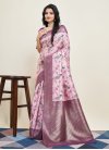Art Silk Woven Work Pink and Purple Designer Contemporary Style Saree - 4