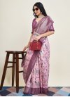Art Silk Woven Work Pink and Purple Designer Contemporary Style Saree - 1