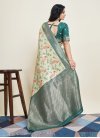 Bottle Green and Cream Art Silk Traditional Designer Saree - 4