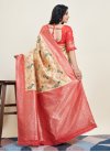 Cream and Red Designer Contemporary Style Saree For Ceremonial - 4