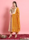 Cream and Mustard Reyon Readymade Designer Salwar Suit - 2