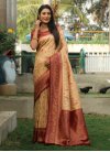Kanjivaram Silk Cream and Red Trendy Classic Saree - 4