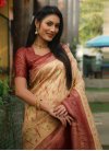 Kanjivaram Silk Cream and Red Trendy Classic Saree - 1