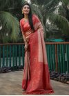 Kanjivaram Silk Woven Work Red and Salmon Designer Contemporary Saree - 3