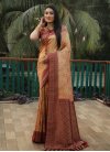 Kanjivaram Silk Maroon and Peach Trendy Classic Saree For Ceremonial - 2