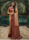 Kanjivaram Silk Maroon and Peach Trendy Classic Saree For Ceremonial - 3