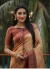 Kanjivaram Silk Maroon and Peach Trendy Classic Saree For Ceremonial - 1