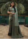 Kanjivaram Silk Bottle Green and Turquoise Woven Work Designer Contemporary Saree - 1