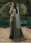 Kanjivaram Silk Bottle Green and Turquoise Woven Work Designer Contemporary Saree - 3