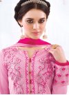 Pink Embroidered Work Designer Pant Style Suit - 1