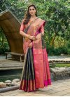 Navy Blue and Rose Pink Trendy Classic Saree - 1
