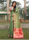Green and Rose Pink Woven Work Trendy Classic Saree - 1