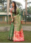Green and Rose Pink Woven Work Trendy Classic Saree - 4