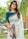 Teal and Turquoise Designer Contemporary Style Saree - 3