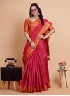 Orange and Rose Pink Art Silk Designer Contemporary Style Saree For Casual - 3