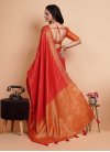 Orange and Red Designer Contemporary Style Saree - 3