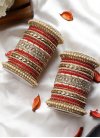 Opulent Gold and Red Kada Bangles For Bridal - 1