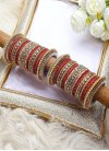 Opulent Gold and Red Kada Bangles For Bridal - 2