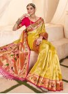 Mustard and Rose Pink Woven Work Designer Traditional Saree - 3