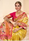 Mustard and Rose Pink Woven Work Designer Traditional Saree - 2
