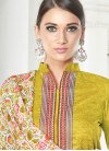 Marvelous Cotton Satin Aloe Veera Green Lace Work Palazzo Salwar Suit For Festival - 1
