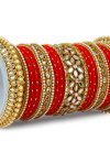 Especial Gold and Red Beads Work Kada Bangles - 1