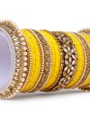 Awesome Beads Work Alloy Gold Rodium Polish Kada Bangles For Bridal - 1