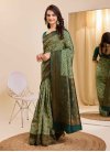 Kanjivaram Silk Green and Olive Woven Work Designer Contemporary Saree - 2