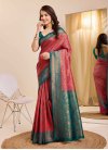 Kanjivaram Silk Green and Rose Pink Woven Work Designer Contemporary Saree - 3